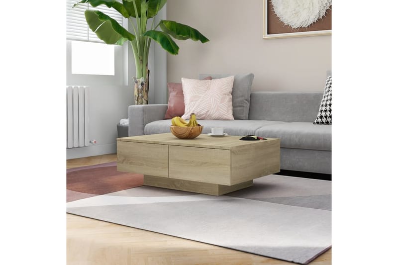 Soffbord sonoma-ek 90x60x31 cm spånskiva - Brun - Möbler - Bord & matgrupper - Soffbord