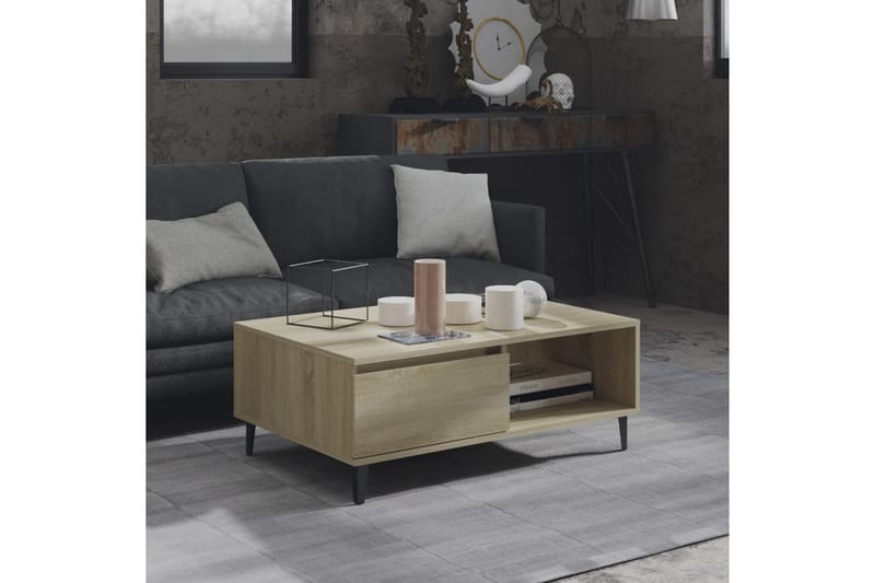 Soffbord sonoma-ek 90x60x35 cm spånskiva - Brun - Möbler - Bord & matgrupper - Soffbord