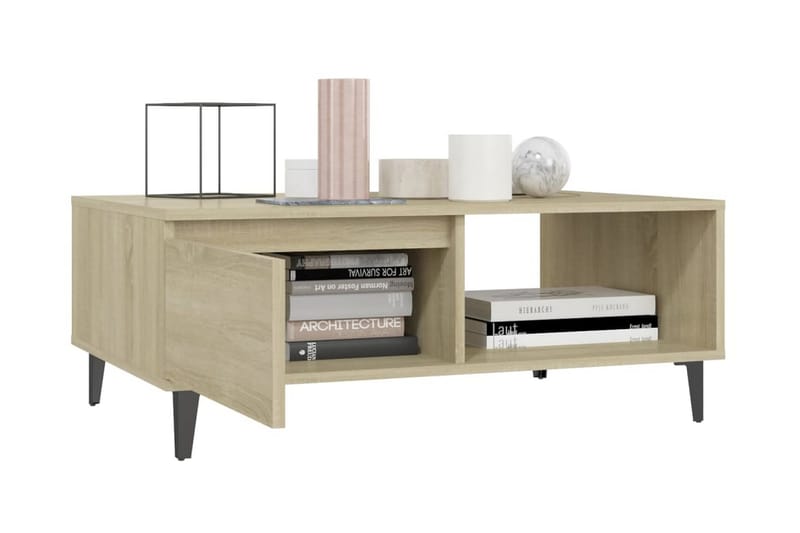 Soffbord sonoma-ek 90x60x35 cm spånskiva - Brun - Möbler - Bord & matgrupper - Soffbord