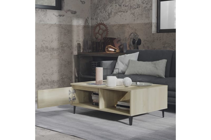Soffbord sonoma-ek 90x60x35 cm spånskiva - Brun - Möbler - Bord & matgrupper - Soffbord