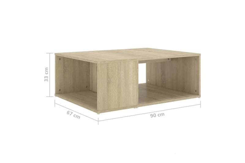 Soffbord sonoma-ek 90x67x33 cm spånskiva - Brun - Möbler - Bord & matgrupper - Soffbord