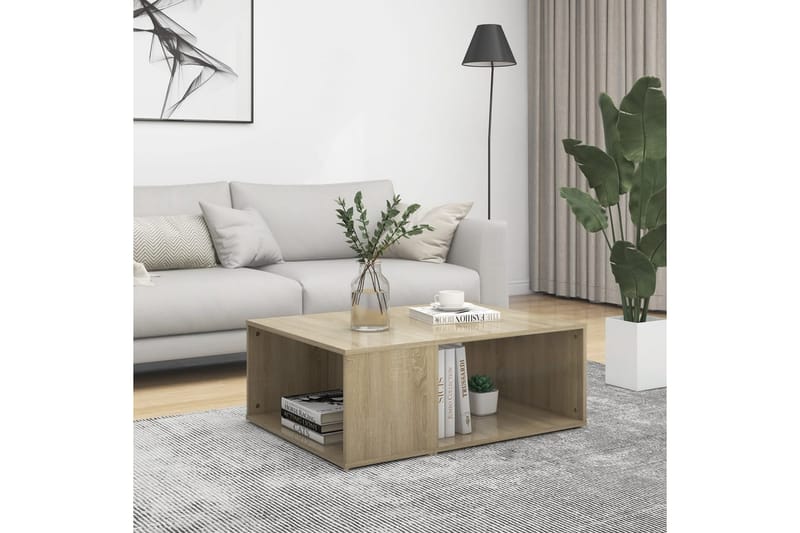 Soffbord sonoma-ek 90x67x33 cm spånskiva - Brun - Möbler - Bord & matgrupper - Soffbord