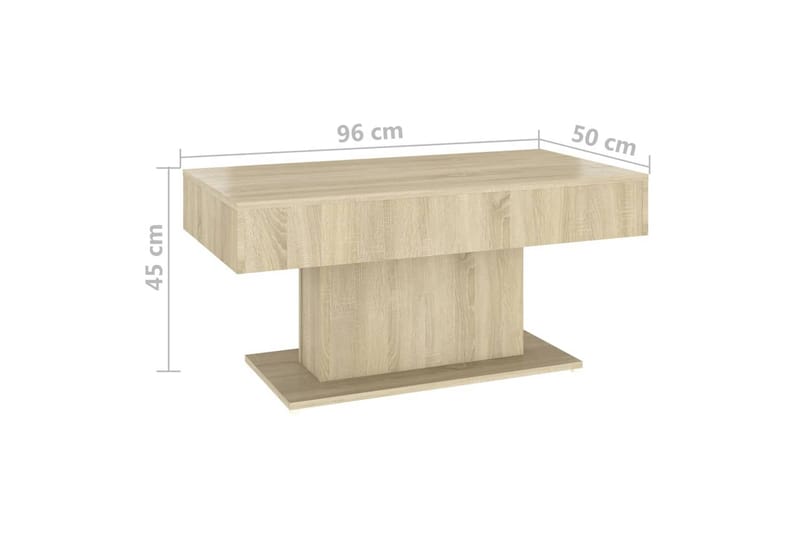 Soffbord sonoma-ek 96x50x45 cm spånskiva - Brun - Soffbord