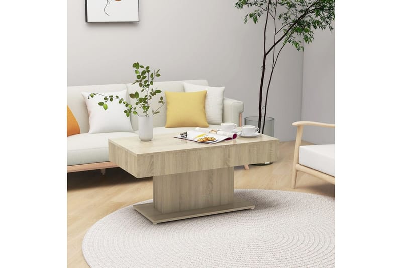 Soffbord sonoma-ek 96x50x45 cm spånskiva - Brun - Möbler - Bord & matgrupper - Soffbord