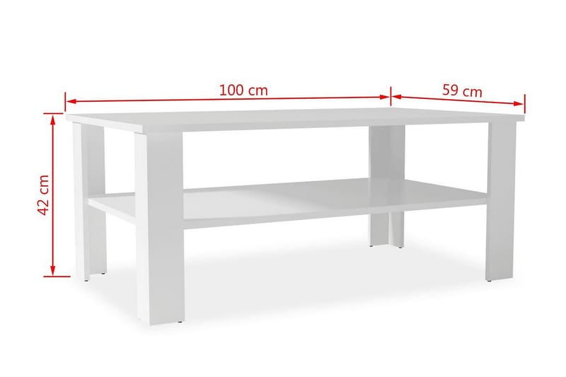 Soffbord spånskiva 100x59x42 cm vit - Vit - Möbler - Bord & matgrupper - Soffbord