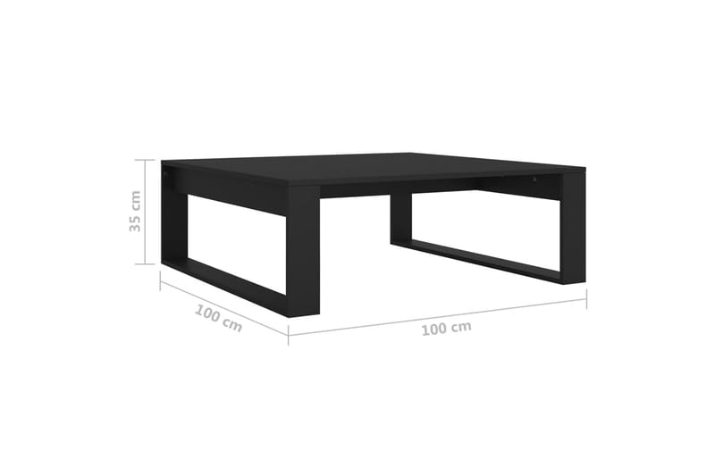 Soffbord svart 100x100x35 cm spånskiva - Svart - Soffbord