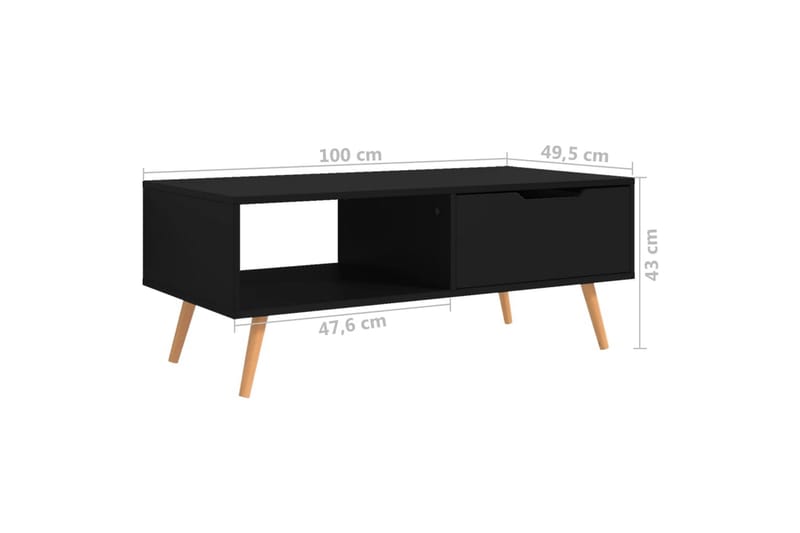 Soffbord svart 100x49,5x43 cm spånskiva - Svart - Möbler - Bord & matgrupper - Soffbord