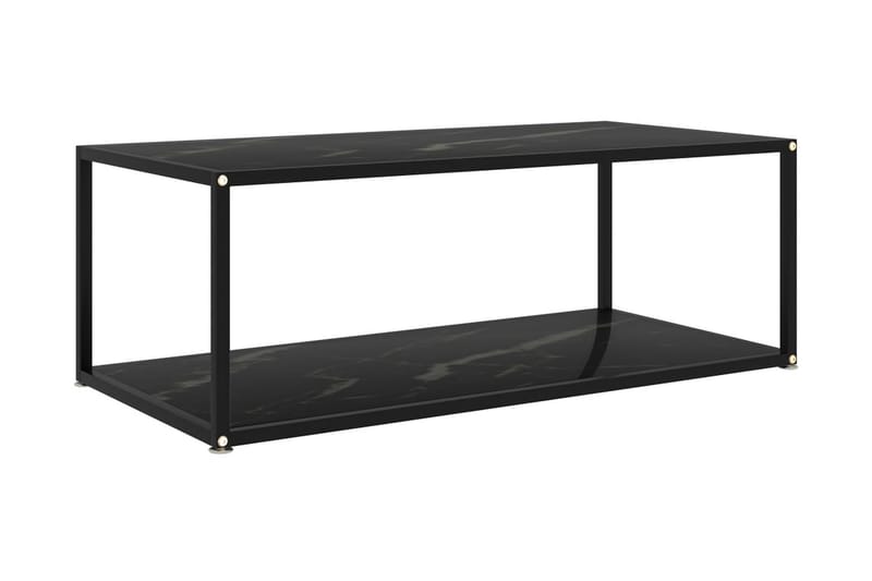 Soffbord svart 100x50x35 cm härdat glas - Svart - Soffbord