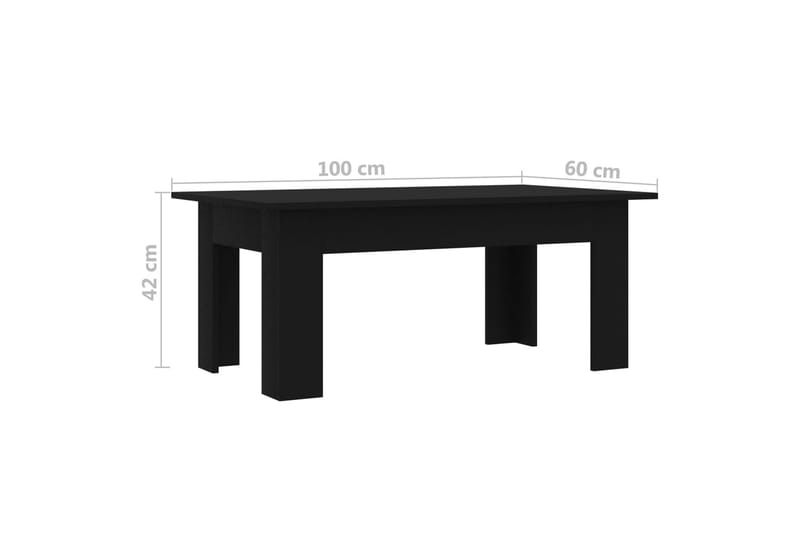 Soffbord svart 100x60x42 cm spånskiva - Svart - Möbler - Bord & matgrupper - Soffbord