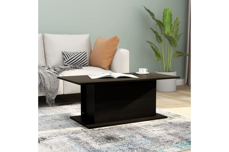 Soffbord svart 102x55,5x40 cm spånskiva - Svart - Soffbord