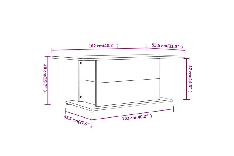 Soffbord svart 102x55,5x40 cm spånskiva - Svart - Möbler - Bord & matgrupper - Soffbord