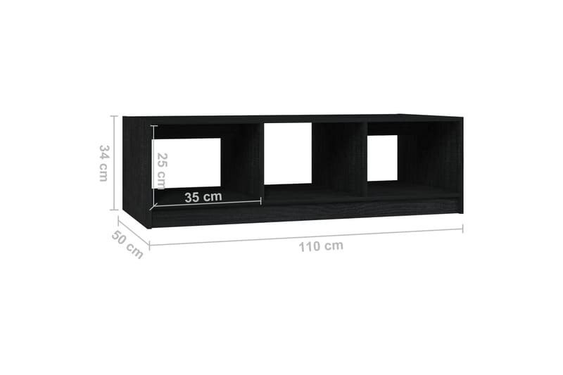 Soffbord svart 110x50x34 cm massiv furu - Svart - Möbler - Bord & matgrupper - Soffbord