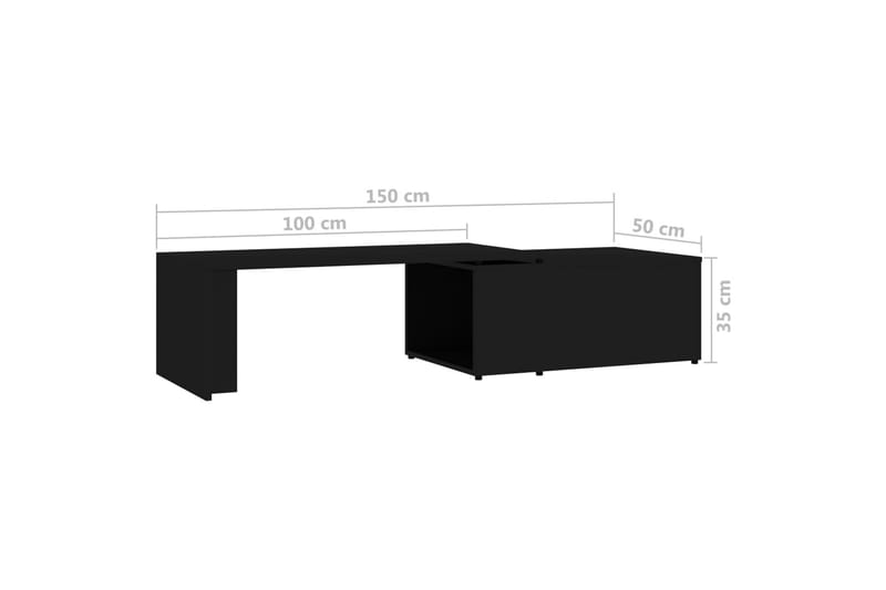 Soffbord svart 150x50x35 cm spånskiva - Svart - Möbler - Bord & matgrupper - Soffbord