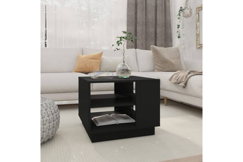 Soffbord svart 55x55x43 cm spånskiva - Svart - Soffbord