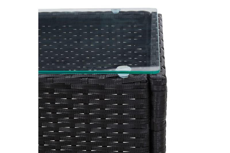 Soffbord svart 60x40x36 cm konstrotting - Svart/Glas - Möbler - Bord & matgrupper - Soffbord