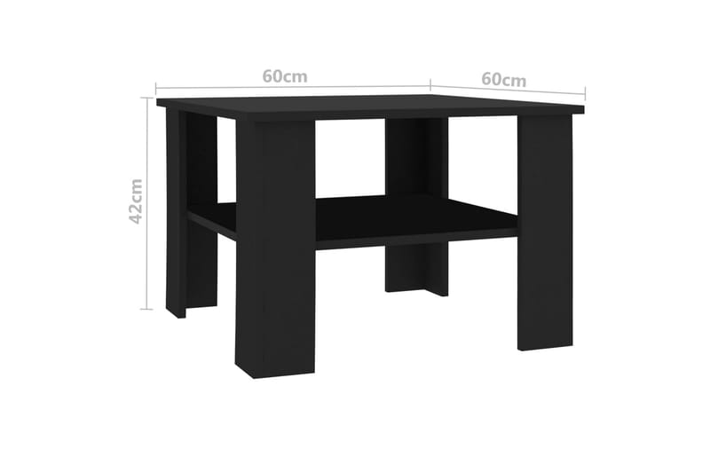 Soffbord svart 60x60x42 cm spånskiva - Svart - Möbler - Bord & matgrupper - Soffbord