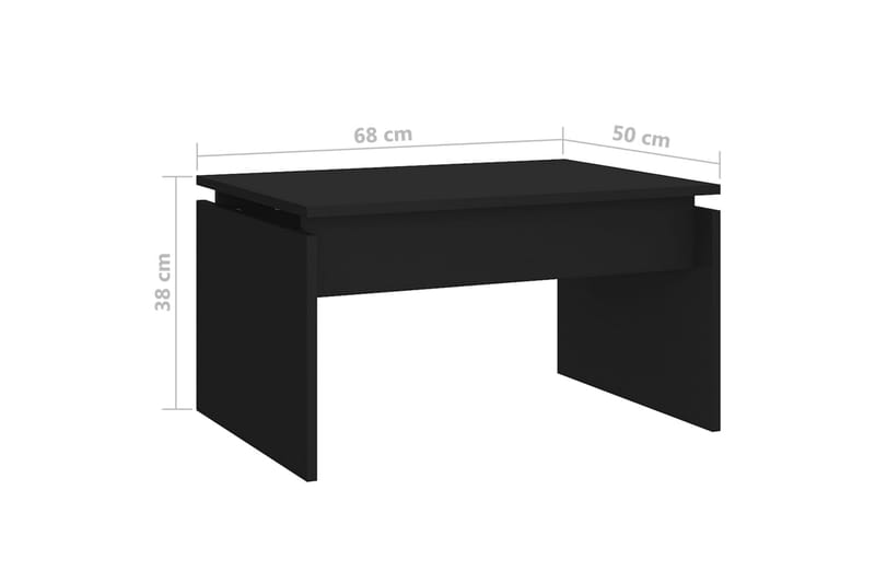 Soffbord svart 68x50x38 cm spånskiva - Svart - Soffbord