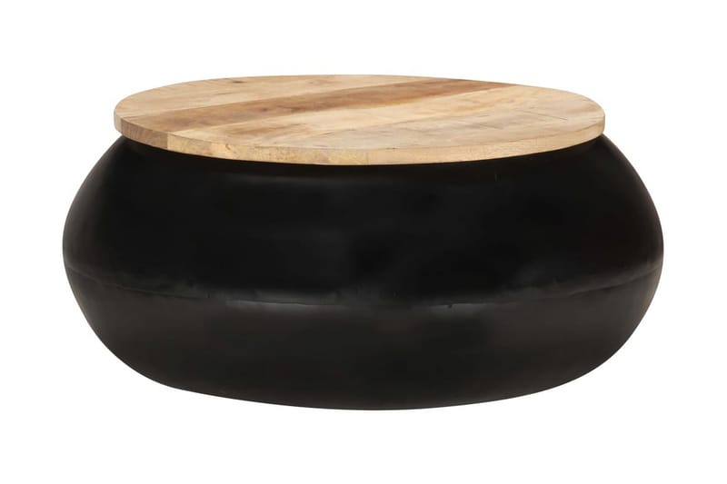Soffbord svart 68x68x30 cm massivt mangoträ - Brun - Möbler - Bord & matgrupper - Soffbord