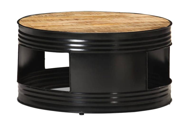Soffbord svart 68x68x36 cm grovt massivt mangoträ - Svart - Möbler - Bord & matgrupper - Soffbord