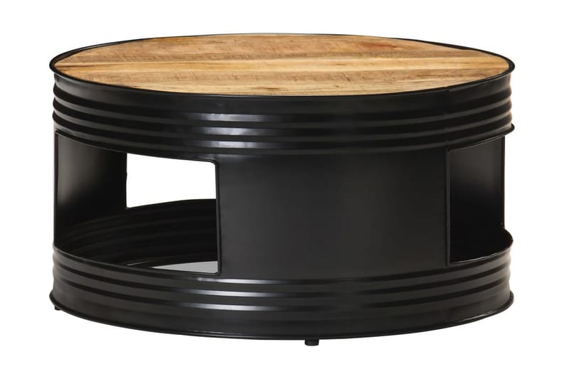 Soffbord svart 68x68x36 cm grovt massivt mangoträ - Svart - Möbler - Bord & matgrupper - Soffbord