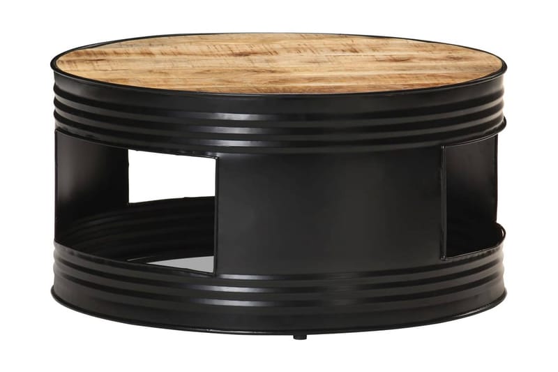 Soffbord svart 68x68x36 cm grovt massivt mangoträ - Svart - Möbler - Bord & matgrupper - Soffbord