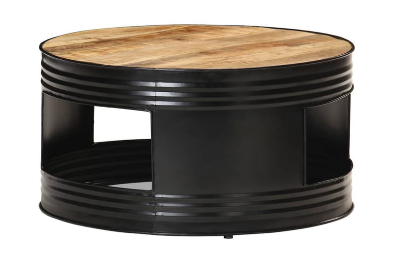 Soffbord svart 68x68x36 cm grovt massivt mangoträ - Svart - Möbler - Bord & matgrupper - Soffbord