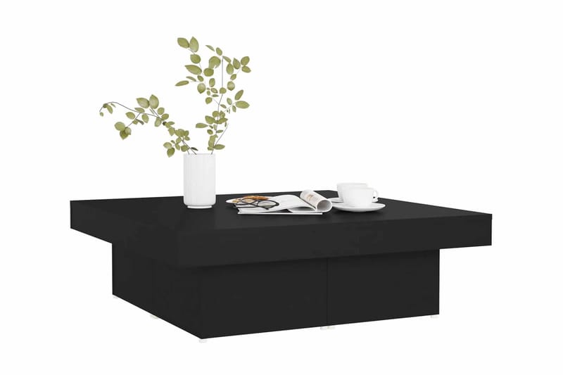 Soffbord svart 90x90x28 cm spånskiva - Svart - Soffbord