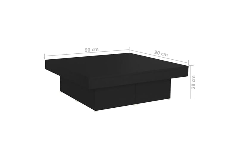 Soffbord svart 90x90x28 cm spånskiva - Svart - Soffbord