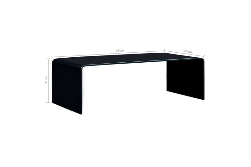 Soffbord svart 98x45x31 cm härdat glas - Svart - Möbler - Bord & matgrupper - Soffbord