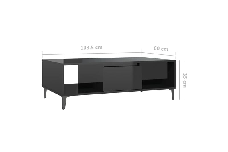 Soffbord svart högglans 103,5x60x35 cm spånskiva - Svart - Möbler - Bord & matgrupper - Soffbord