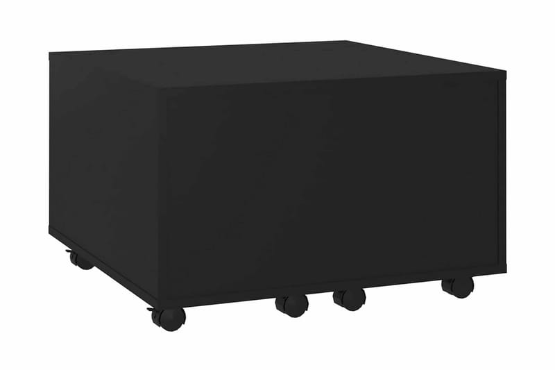 Soffbord svart högglans 60x60x38 cm spånskiva - Svart - Soffbord - Soffbord med hjul