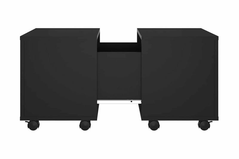 Soffbord svart högglans 60x60x38 cm spånskiva - Svart - Soffbord med hjul - Soffbord