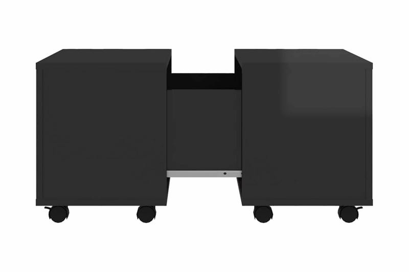 Soffbord svart högglans 60x60x38 cm spånskiva - Svart - Soffbord - Soffbord med hjul