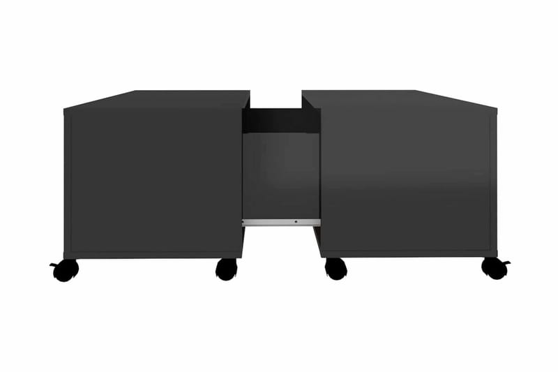 Soffbord svart högglans 75x75x38 cm spånskiva - Svart - Soffbord