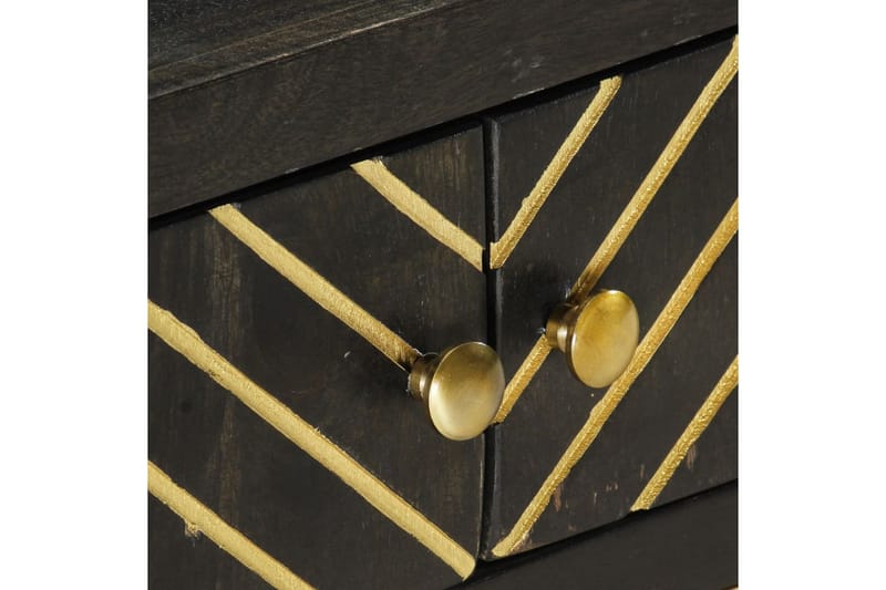 Soffbord svart och guld 90x50x35 cm massivt mangoträ - Svart - Möbler - Bord & matgrupper - Soffbord