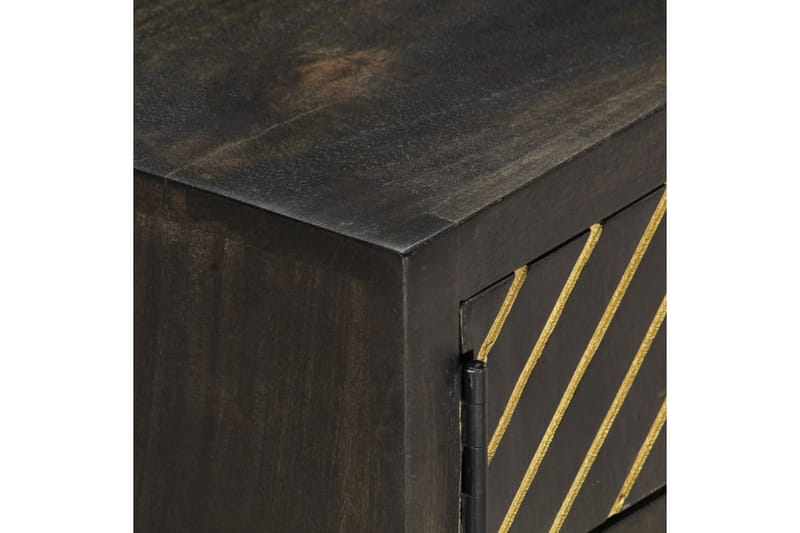 Soffbord svart och guld 90x50x35 cm massivt mangoträ - Svart - Möbler - Bord & matgrupper - Soffbord