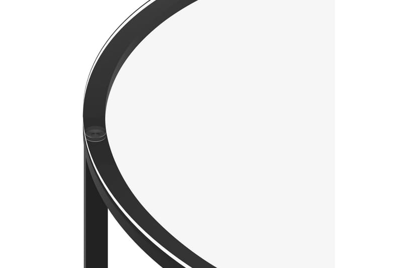 Soffbord svart och svart marmor 70 cm härdat glas - Svart - Soffbord