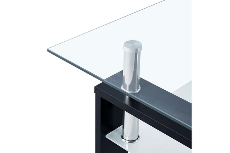 Soffbord svart och transparent 95x55x40 cm härdat glas - Svart/Glas - Soffbord