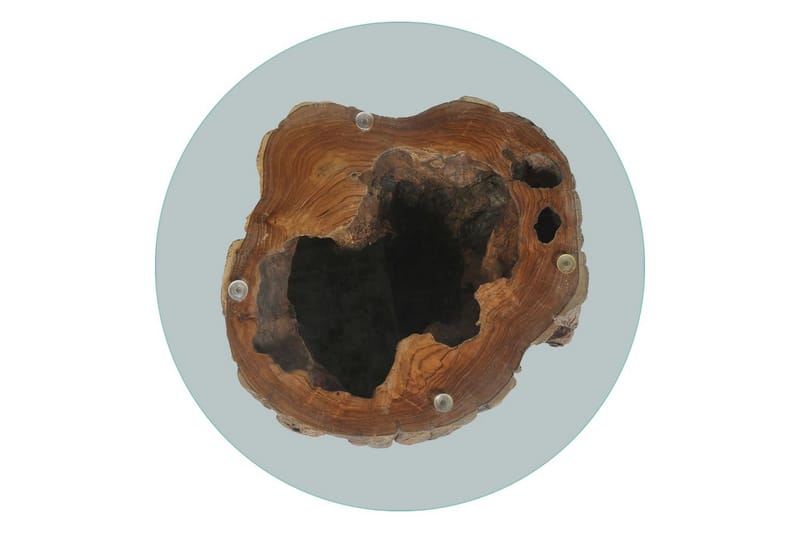 Soffbord teak glas 50x40 cm - Brun/Glas - Möbler - Bord & matgrupper - Soffbord