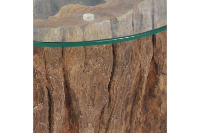 Soffbord teak glas 50x40 cm - Brun/Glas - Möbler - Bord & matgrupper - Soffbord