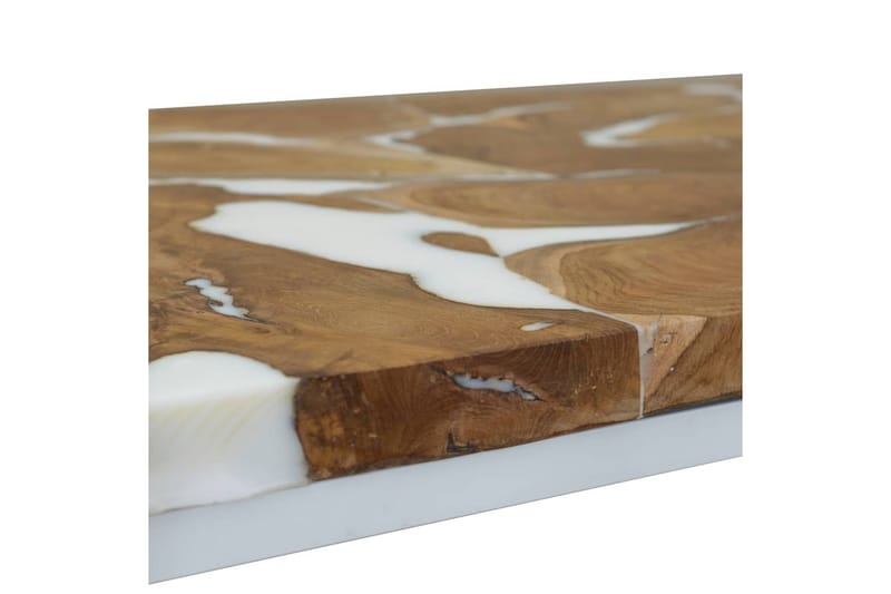 Soffbord teak och harts 110x60x40 cm - Vit - Möbler - Bord & matgrupper - Soffbord