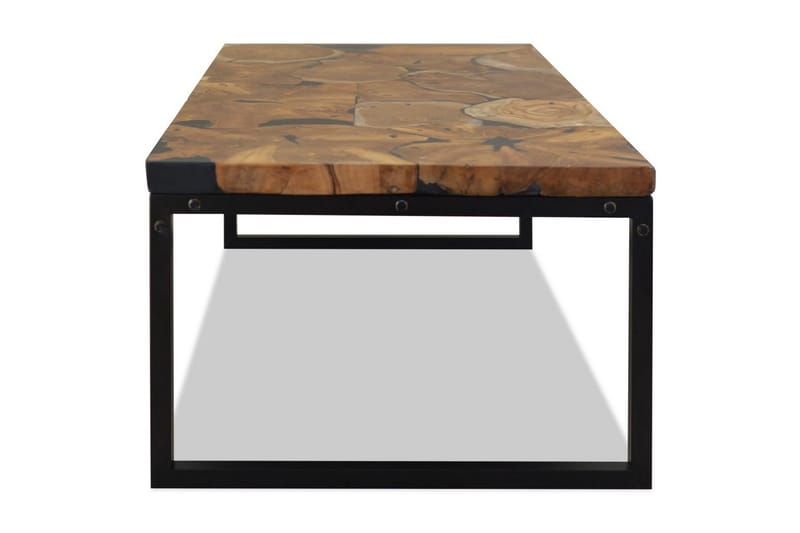 Soffbord teakträ och harts 110x60x40 cm - Svart - Möbler - Bord & matgrupper - Soffbord