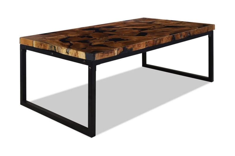 Soffbord teakträ och harts 110x60x40 cm - Svart - Möbler - Bord & matgrupper - Soffbord