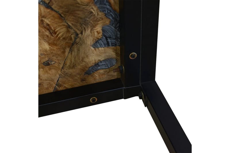 Soffbord teakträ och harts 110x60x40 cm - Svart - Möbler - Bord & matgrupper - Soffbord