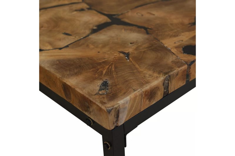 Soffbord teakträ och harts 110x60x40 cm - Svart - Möbler - Bord & matgrupper - Soffbord