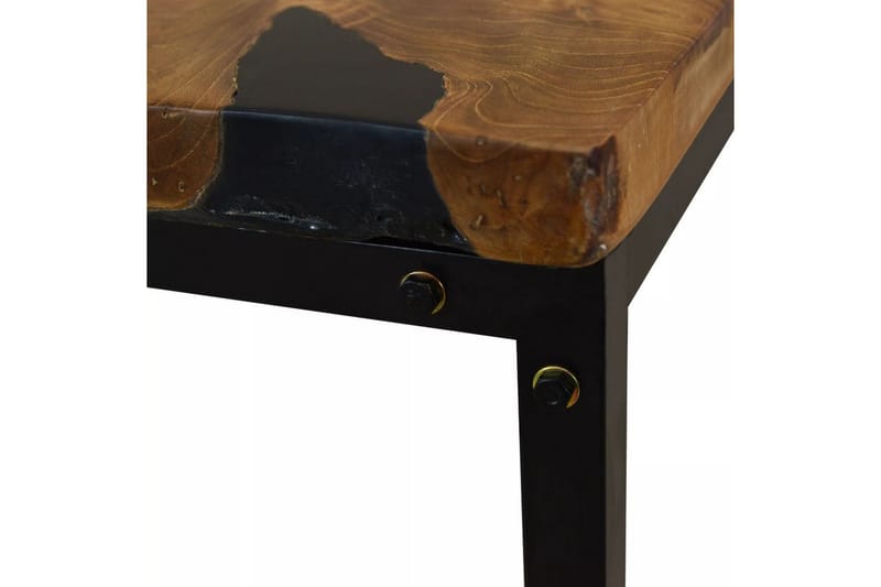 Soffbord teakträ och harts 110x60x40 cm - Svart - Möbler - Bord & matgrupper - Soffbord