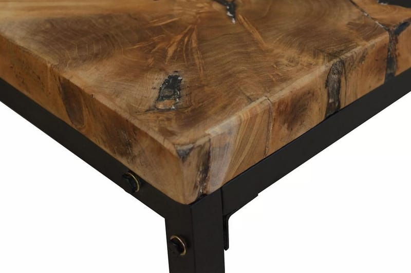 Soffbord teakträ och harts 60x60x40 cm - Svart - Möbler - Bord & matgrupper - Soffbord