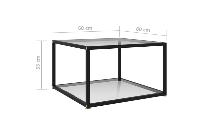 Soffbord transparent 60x60x35 cm härdat glas - Transparent - Soffbord