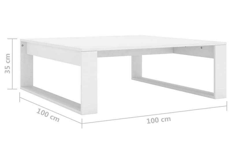 Soffbord vit 100x100x35 cm spånskiva - Vit - Soffbord