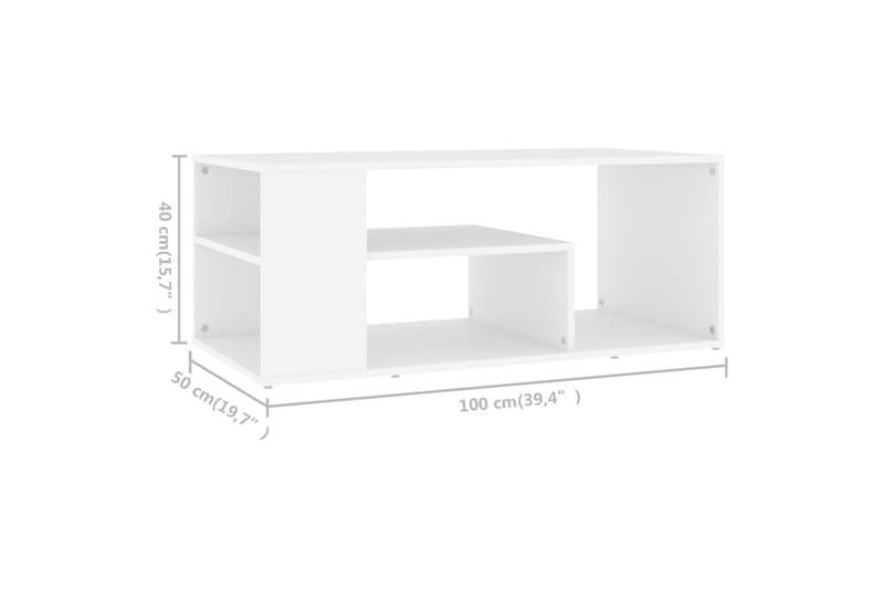 Soffbord vit 100x50x40 cm spånskiva - Vit - Möbler - Bord & matgrupper - Soffbord